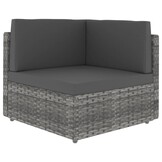 vidaXL Hoekbank Poly Rattan Grijs - 54% Korting