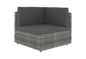 vidaXL Hoekbank Poly Rattan Grijs - 54% Korting