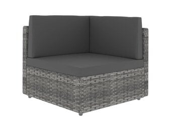 vidaXL Hoekbank Poly Rattan Grijs - 54% Korting