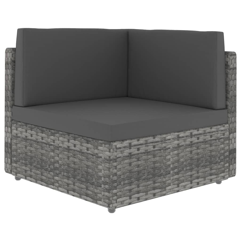 vidaXL Hoekbank Poly Rattan Grijs - 54% Korting