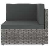 vidaXL Hoekbank Poly Rattan Grijs - 54% Korting