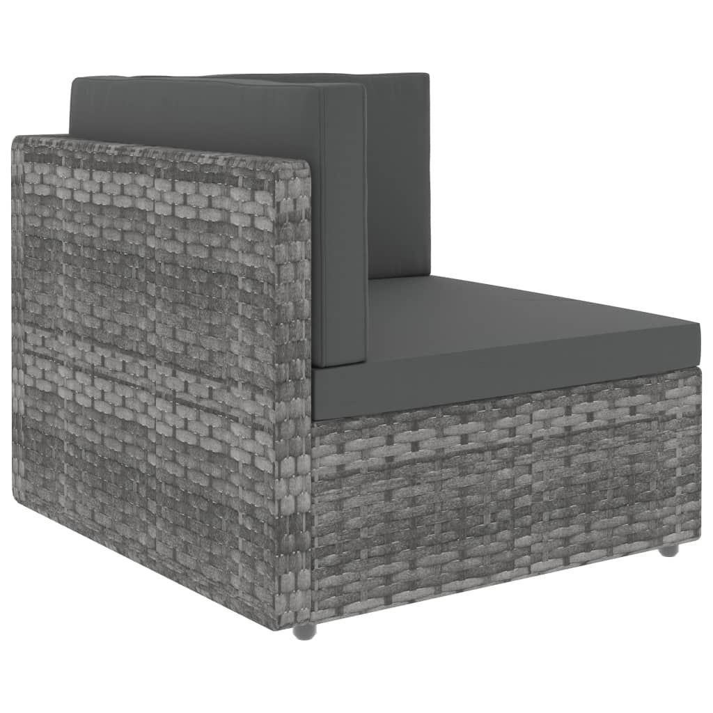 vidaXL Hoekbank Poly Rattan Grijs - 54% Korting