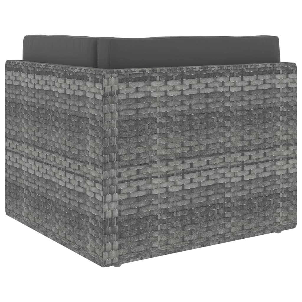 vidaXL Hoekbank Poly Rattan Grijs - 54% Korting