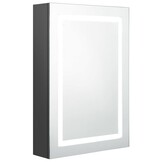 Badkamerkast met spiegel & LED, 50x13x70 cm grijs - 35% Korting