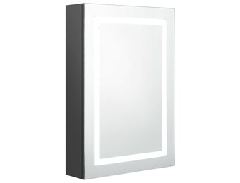 Badkamerkast met spiegel & LED, 50x13x70 cm grijs - 35% Korting
