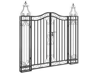 VidaXL Poort 121x8x120 cm Smeedijzer Zwart - 35% Korting