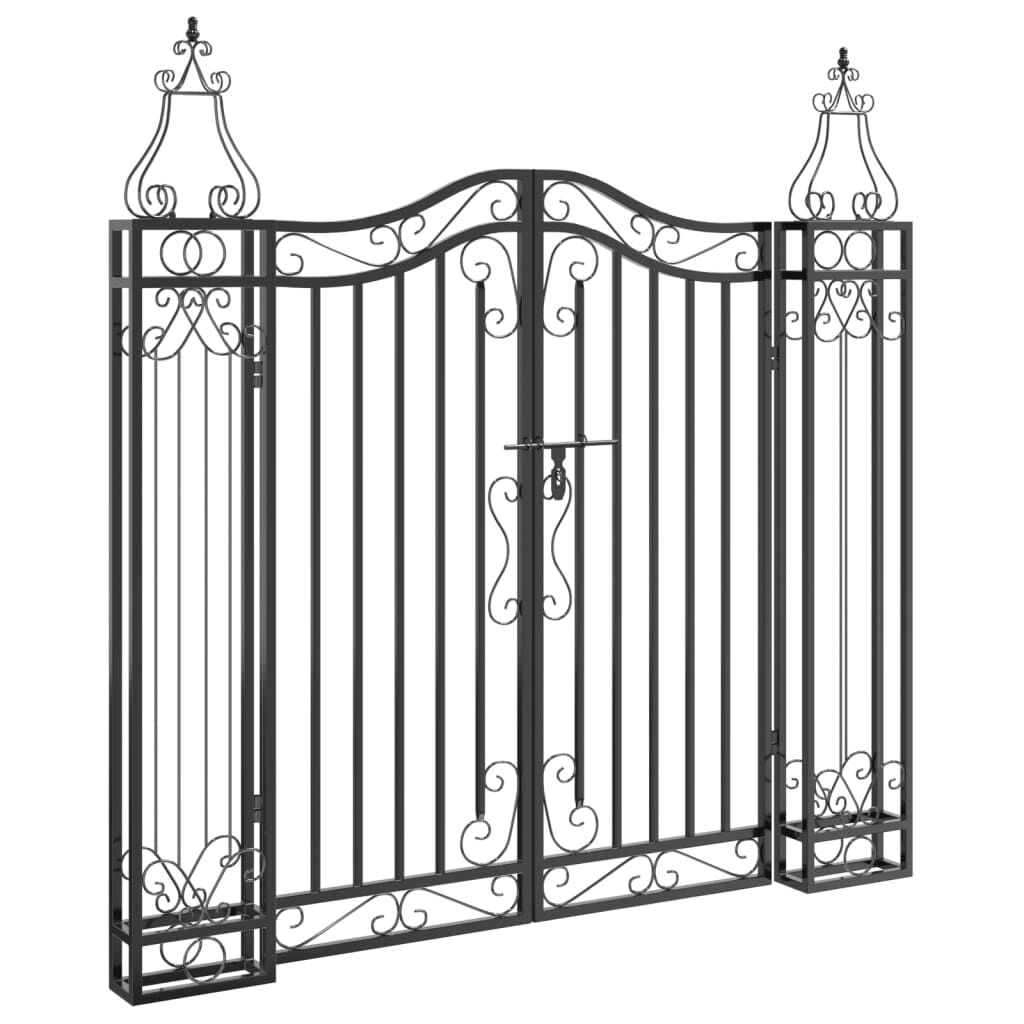 VidaXL Poort 121x8x120 cm Smeedijzer Zwart - 35% Korting