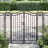 VidaXL Poort 121x8x120 cm Smeedijzer Zwart - 35% Korting