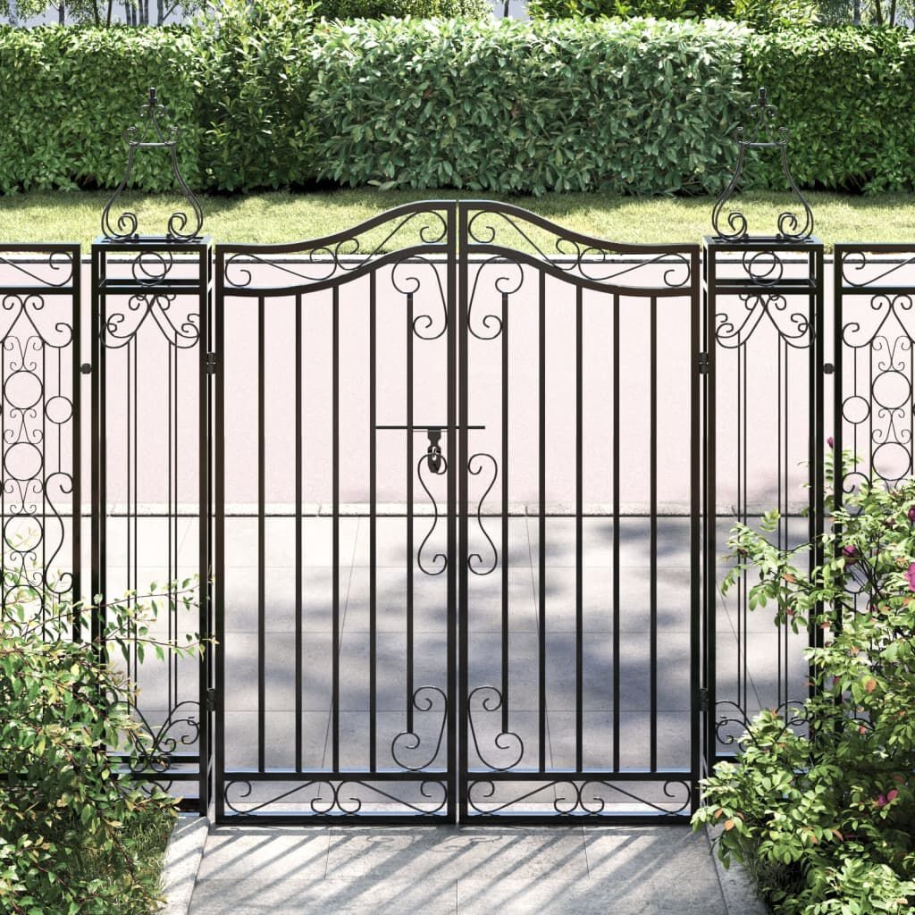 VidaXL Poort 121x8x120 cm Smeedijzer Zwart - 35% Korting