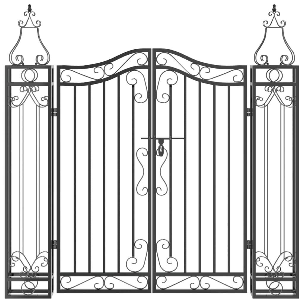VidaXL Poort 121x8x120 cm Smeedijzer Zwart - 35% Korting