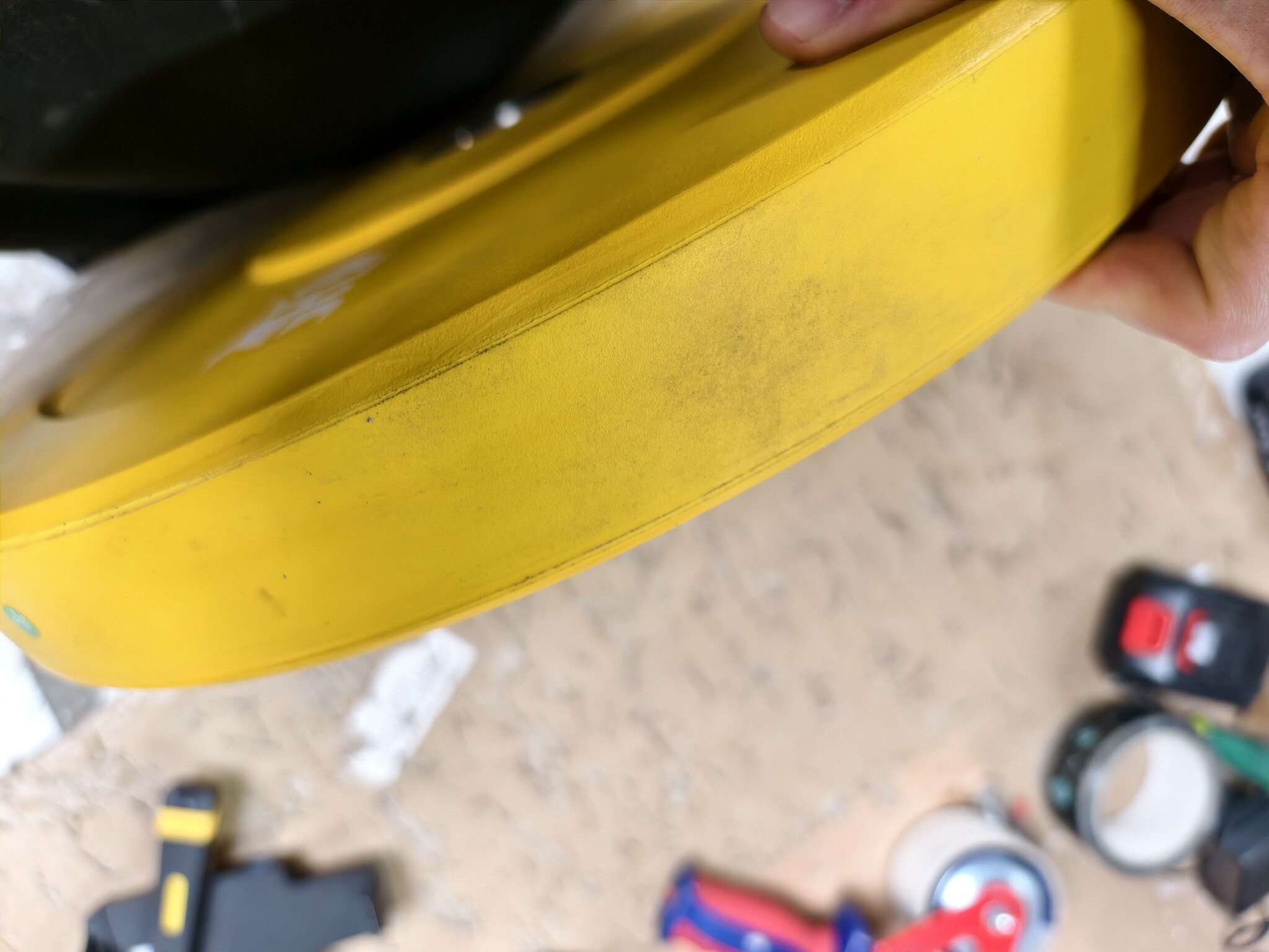 Bumper plate halterschijf 15 kg Geel Rubber Olympisch - 49% Korting