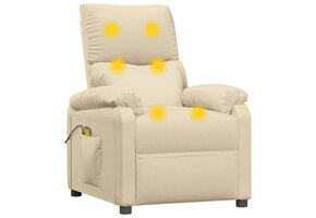vidaXL Massagestoel Stof Crèmekleurig - 55% Korting