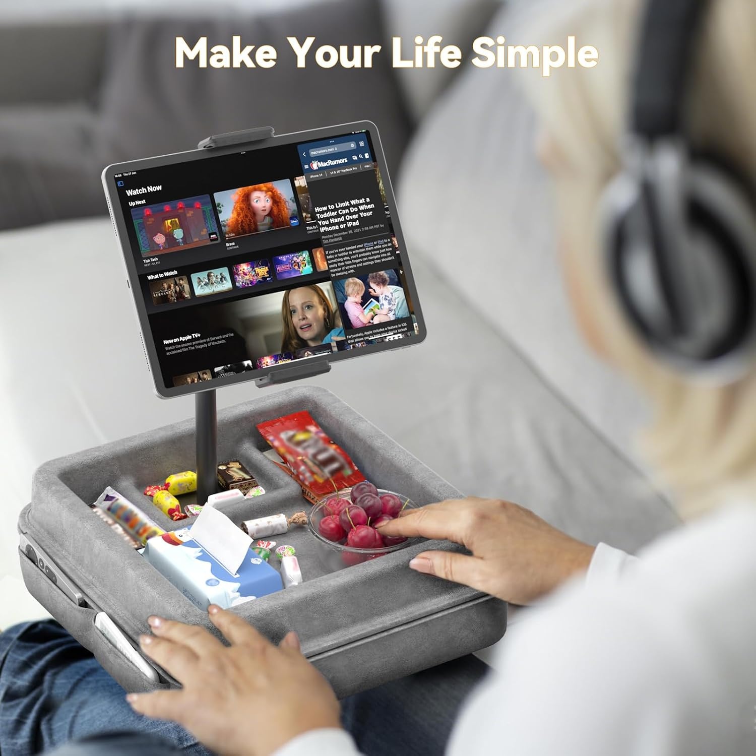 Verstelbare Tablet & Telefoon Kussenhouder - 360° Zwanenhals - 32% Korting
