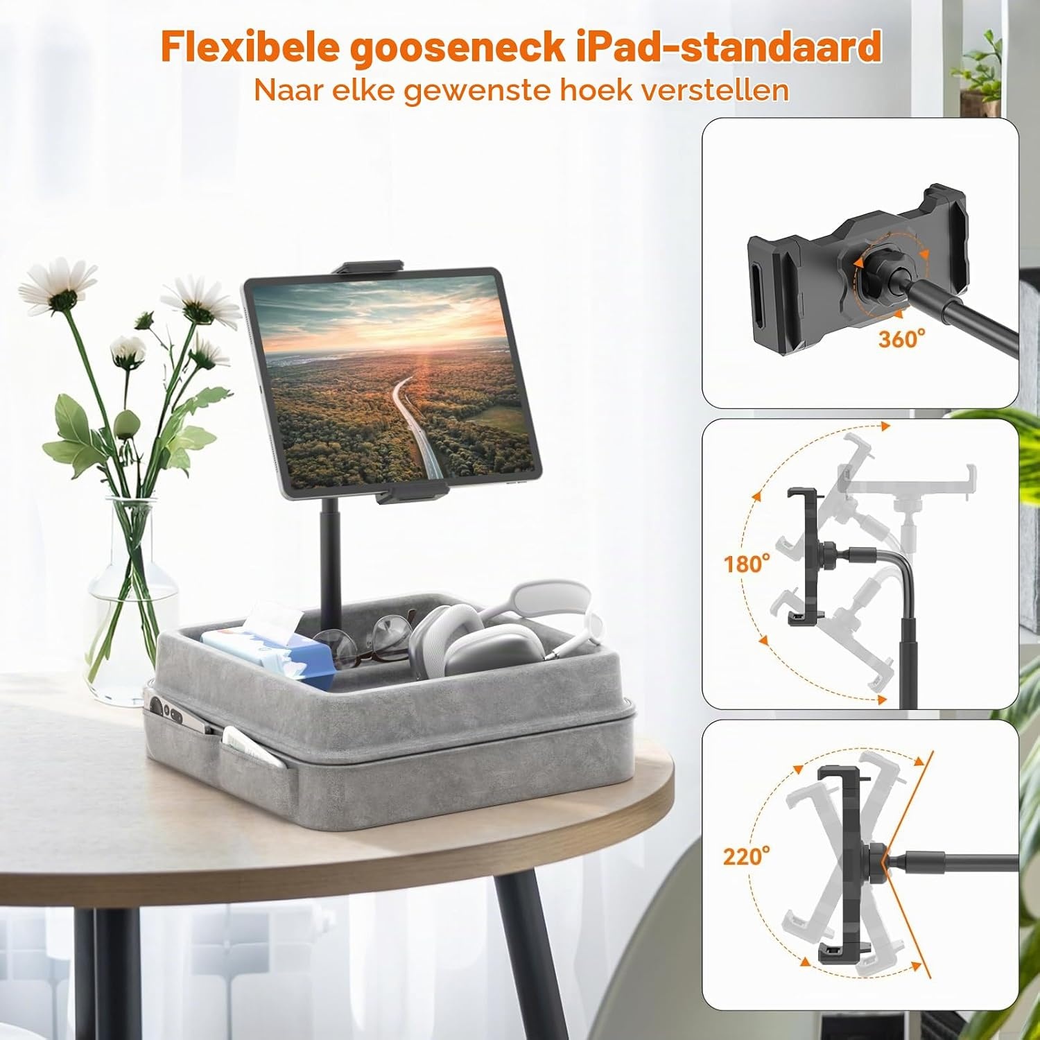 Verstelbare Tablet & Telefoon Kussenhouder - 360° Zwanenhals - 32% Korting