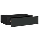 vidaXL Wandplanken 2 stuks met lade 40x23,5x10 cm Zwart MDF - 34% Korting