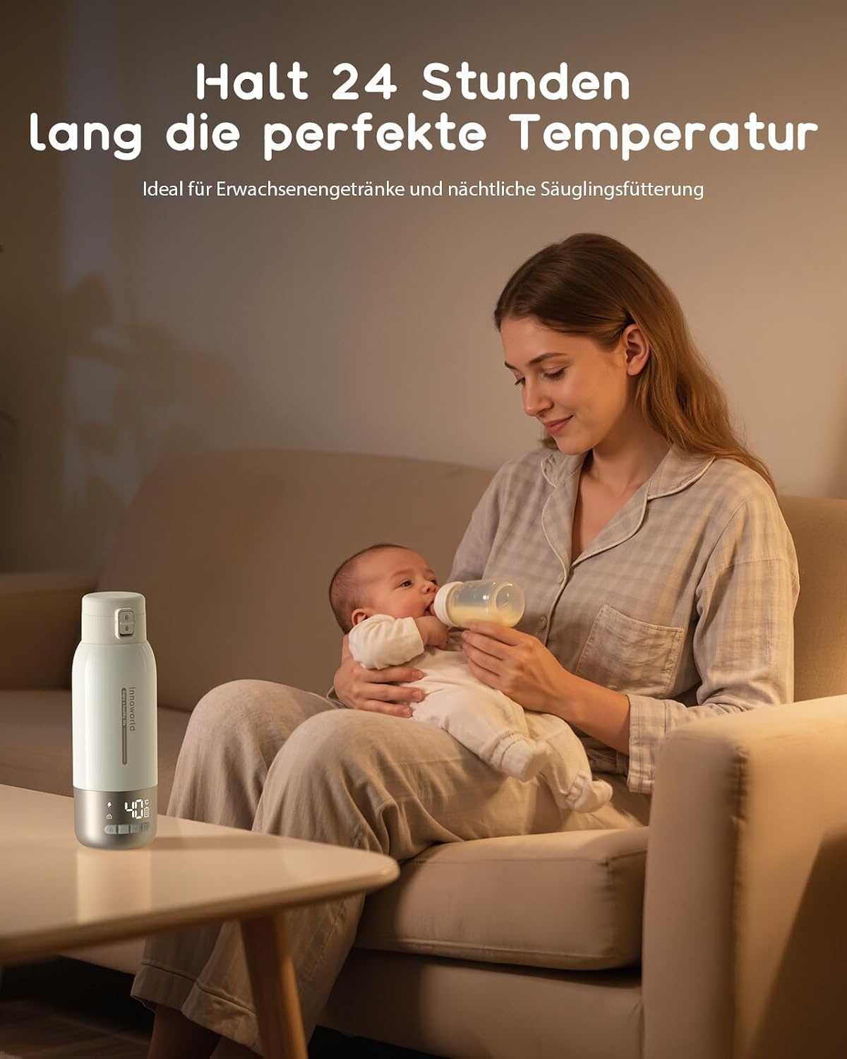 Draagbare Flessenwarmer 600ml USB-C Accu - 34% Korting