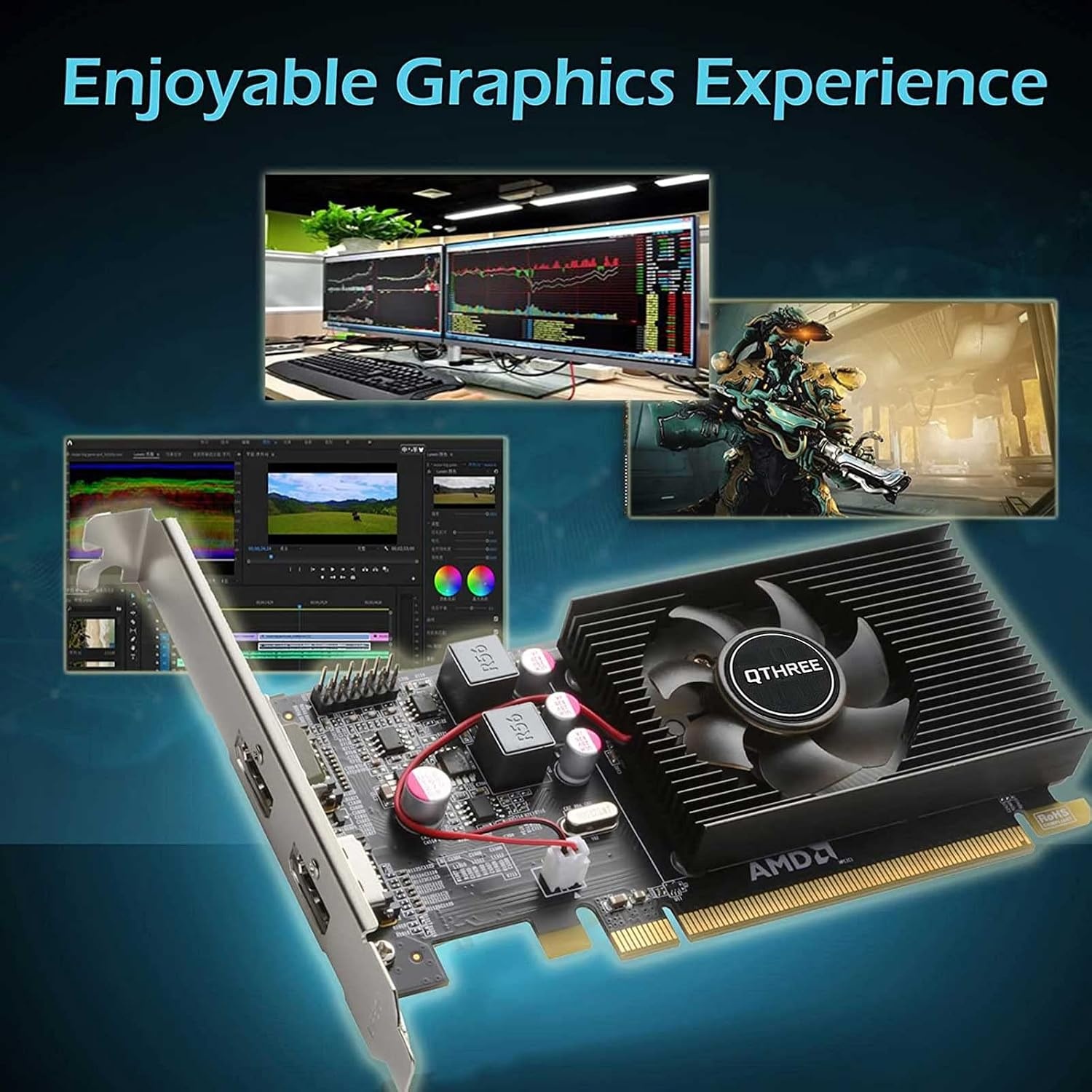 QTHREE Radeon HD 6570 Grafische Kaart 1GB DDR3 met 2x HDMI - 34% Korting