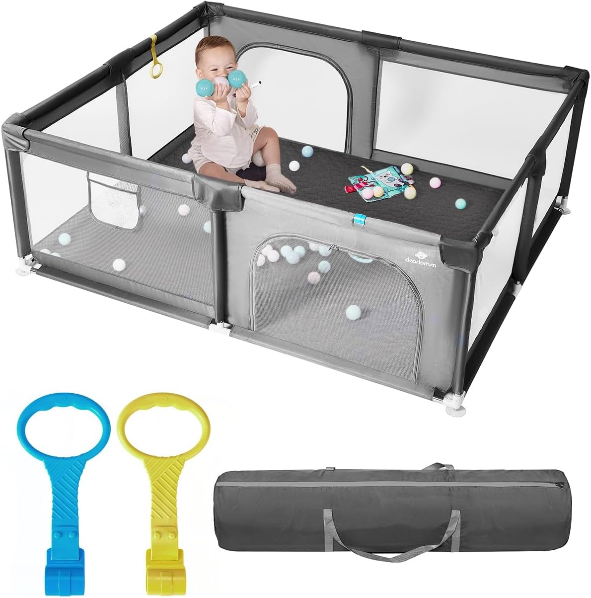 derimkcoa Baby Box met Speelmat - Grijs - 34% Korting