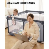 derimkcoa Baby Box met Speelmat - Grijs - 34% Korting