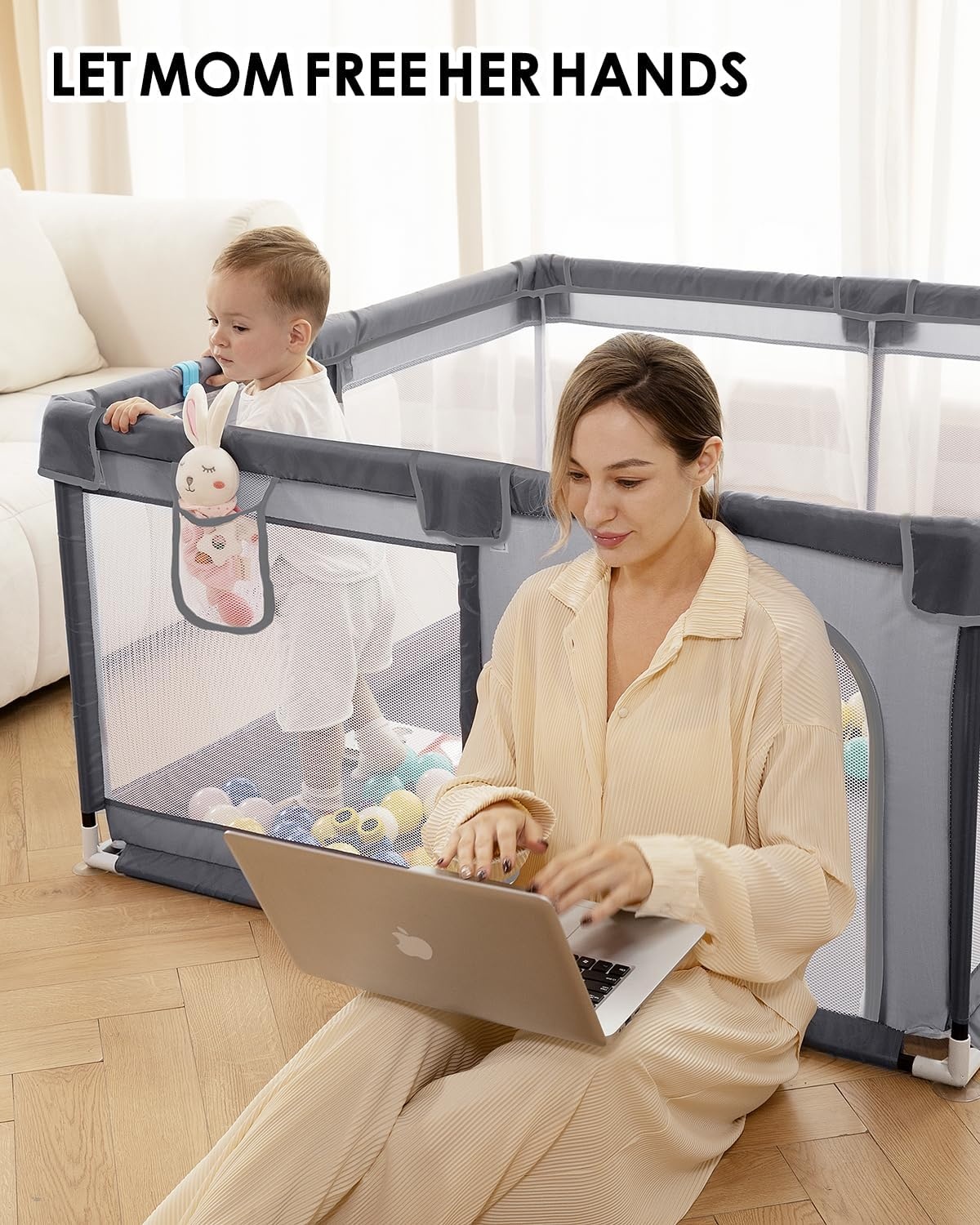 derimkcoa Baby Box met Speelmat - Grijs - 34% Korting