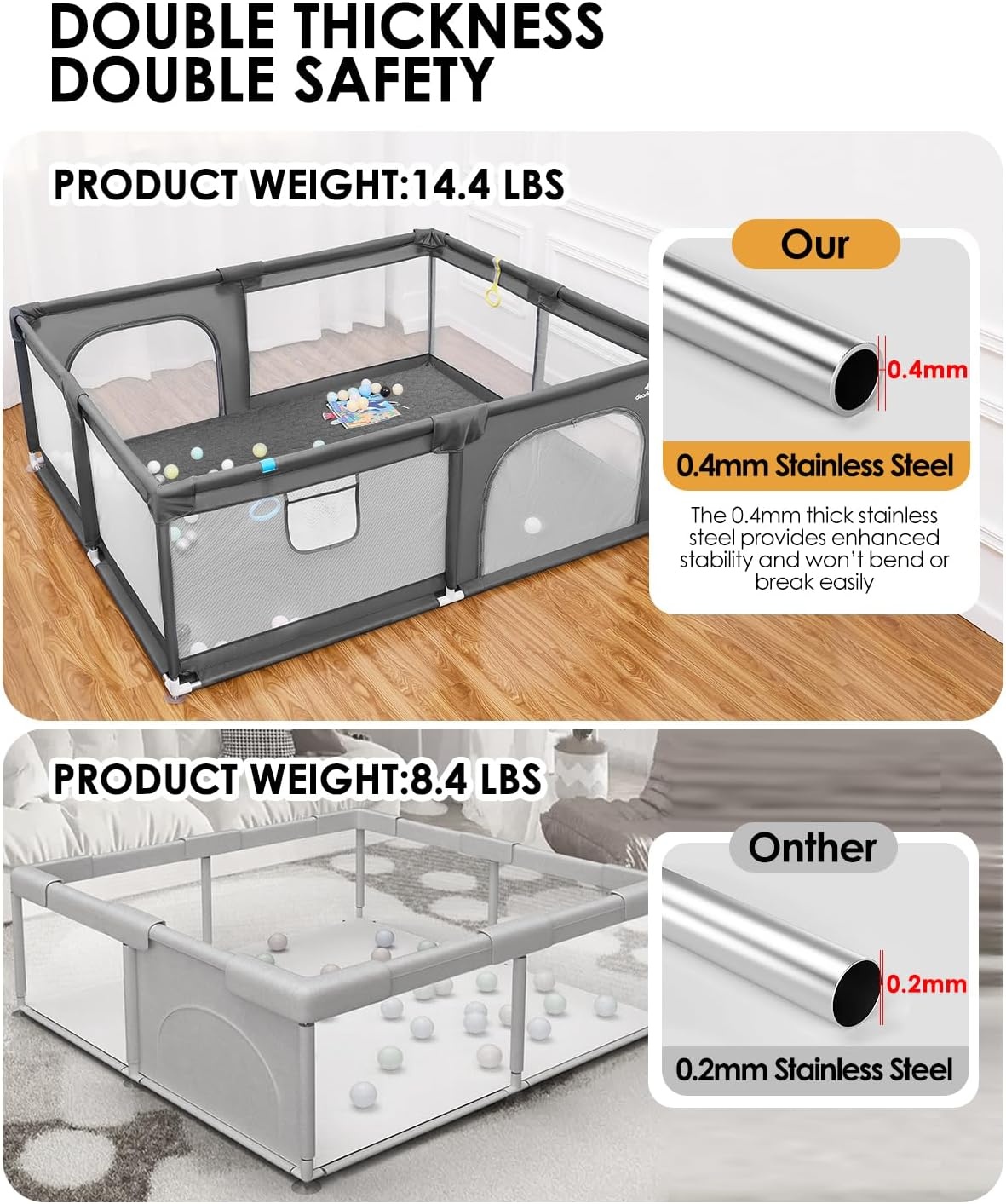 derimkcoa Baby Box met Speelmat - Grijs - 34% Korting