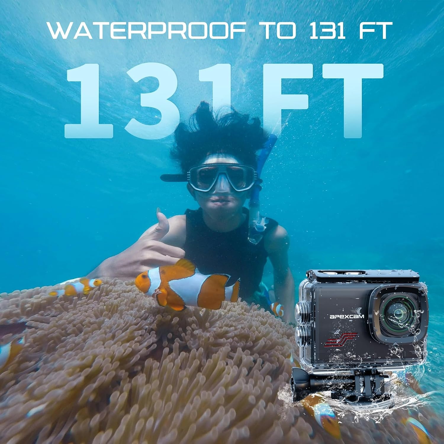 Apexcam M80PRO 4K Actiecamera - 48MP, 128GB, Waterdicht & 34% Korting