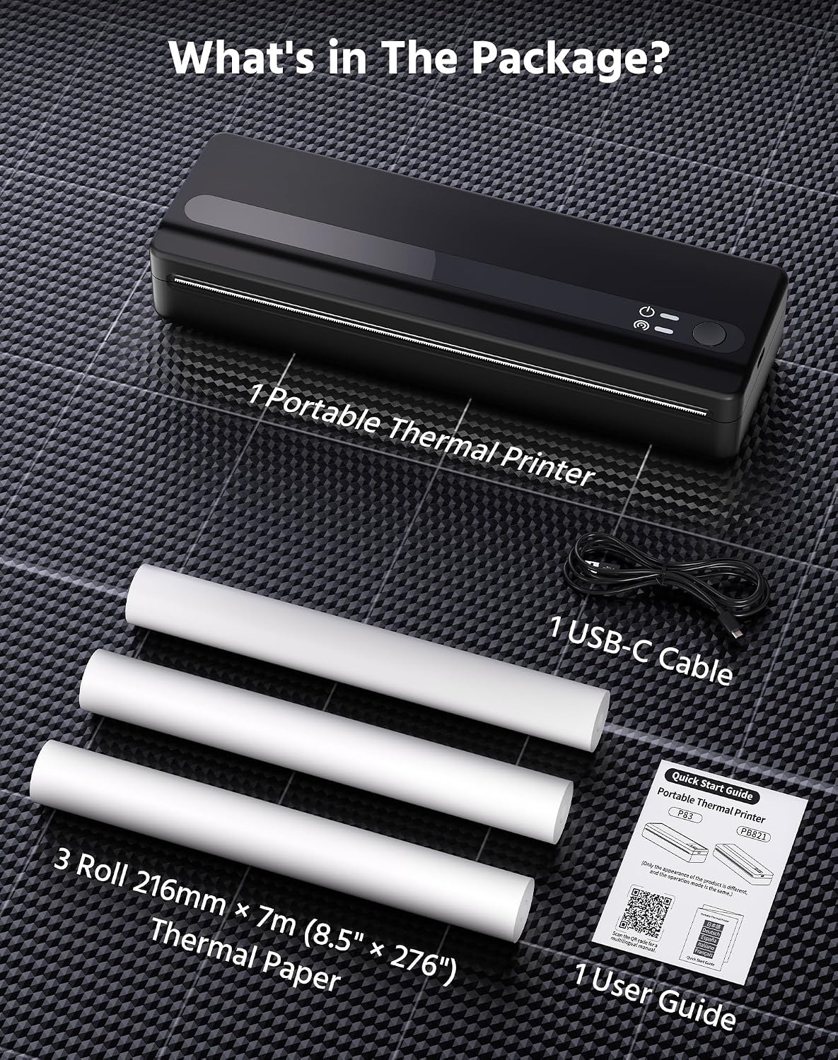 Draagbare A4 Thermische Printer - Zwart - 34% Korting