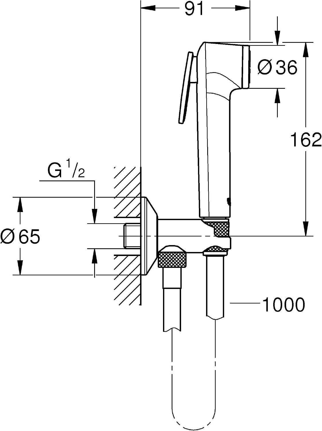 Grohe New Tempesta-F Trigger Spray Set inclusief hoekstopkraan - Chroom