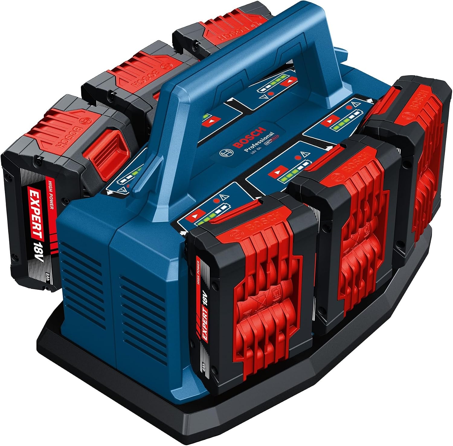 Bosch Professional 18V System multilader GAL 18V6-8 (acculaadstroom: 8 A, zonder accu's, incl. L-BOXX-adapter, in doos)