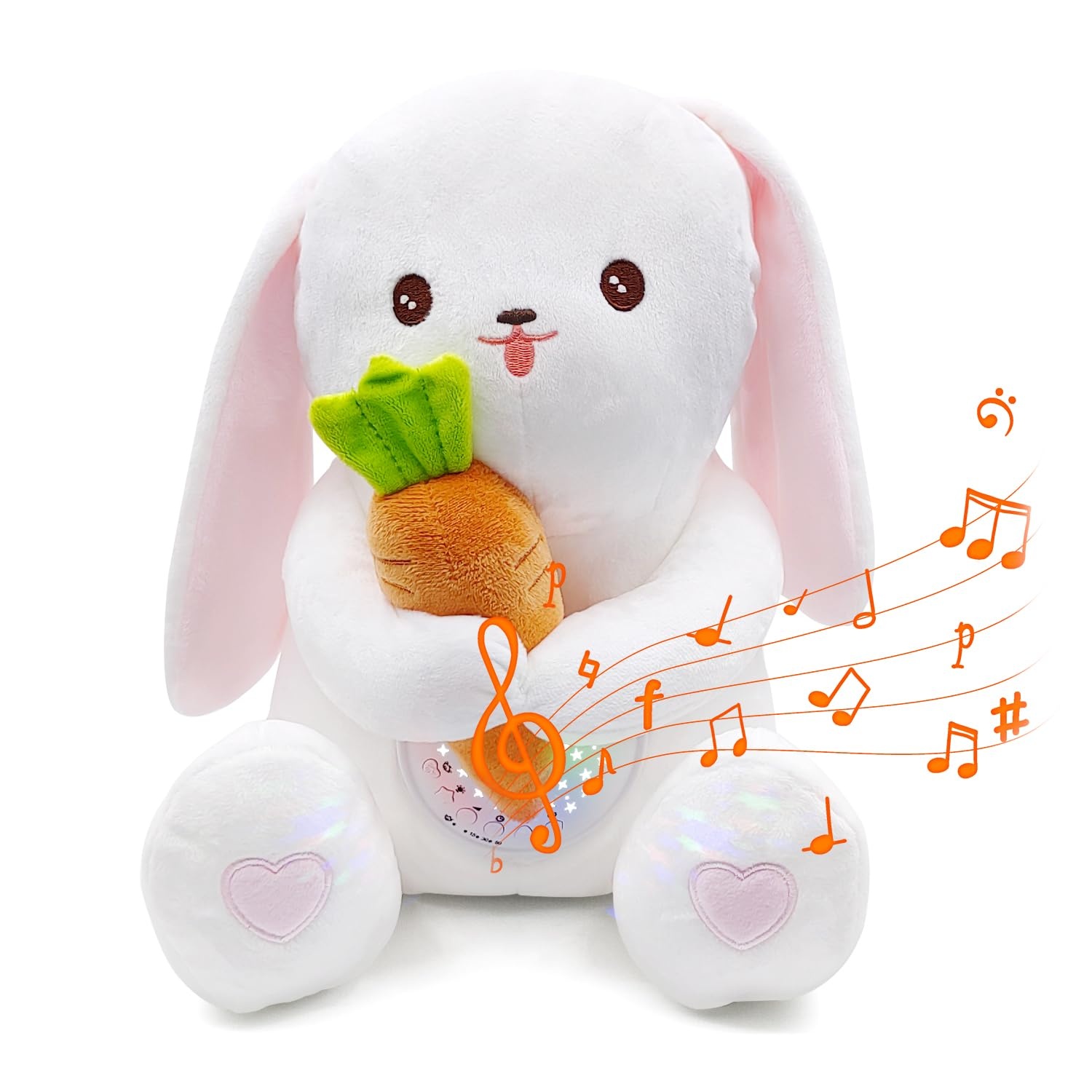 APUNOL Baby Einschlafhulp - Nachtlicht met Sterrenprojector en Huilsensor - Konijn - 15 x 13 x 17 cm