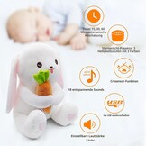 APUNOL Baby Einschlafhulp - Nachtlicht met Sterrenprojector en Huilsensor - Konijn - 15 x 13 x 17 cm