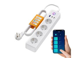 Slimme Stekkerdoos met WiFi & USB-C - 4 Stopcontacten - 34% Korting