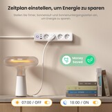 MIUCDA Smart WLAN Stekkerdoos met 4 stopcontacten, 2 USB-C en 1 USB-A poort, wit, 1,5 meter