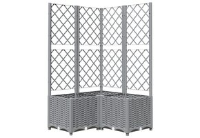 Plantenbak Lichtgrijs met Latwerk - 80x80x136 cm (34% Korting)