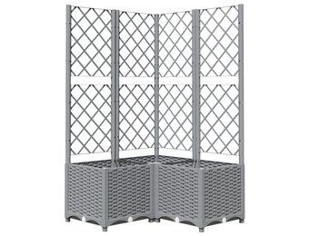 vidaXL Plantenbak Lichtgrijs 80 x 80 x 136 cm