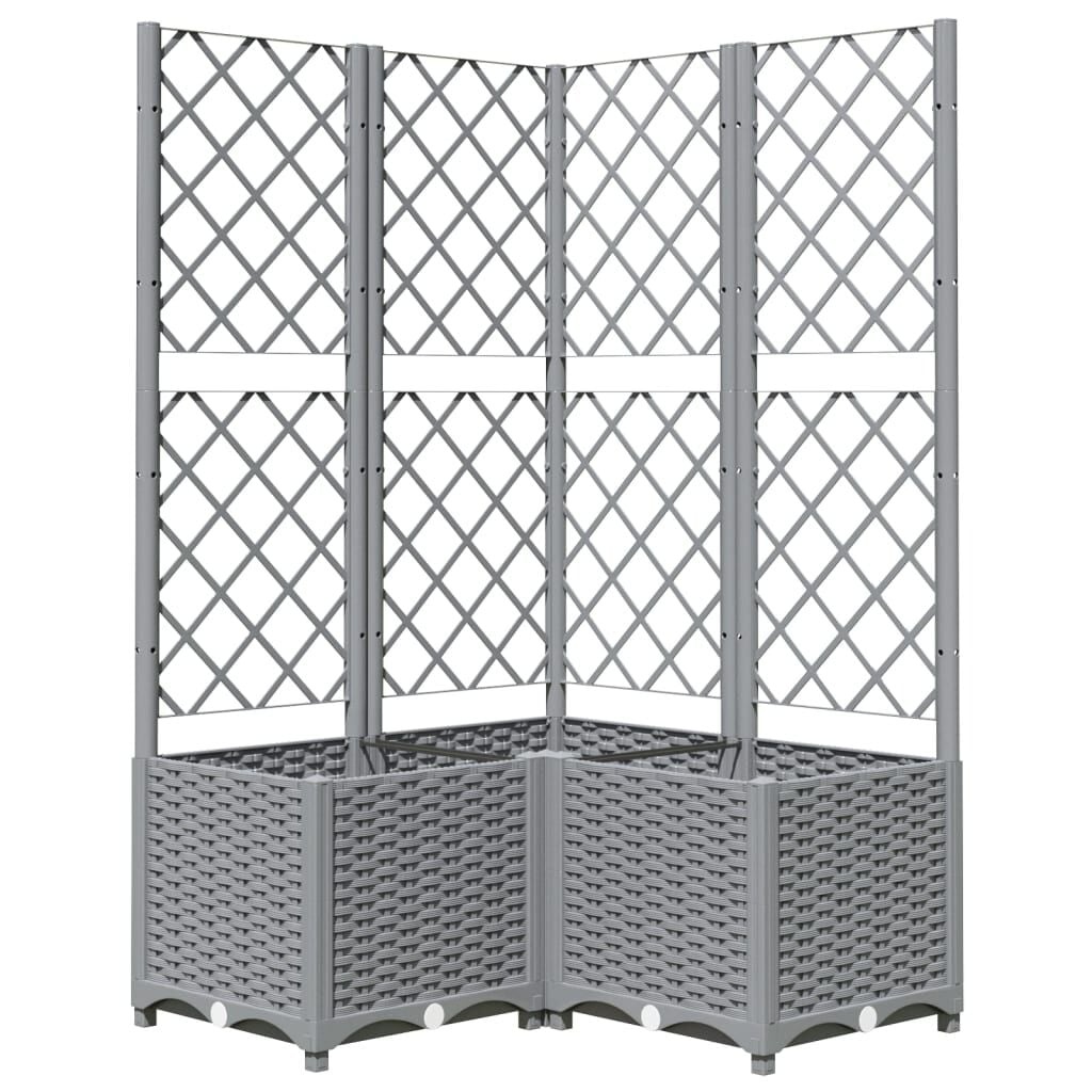 vidaXL Plantenbak Lichtgrijs 80 x 80 x 136 cm