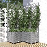vidaXL Plantenbak Lichtgrijs 80 x 80 x 136 cm