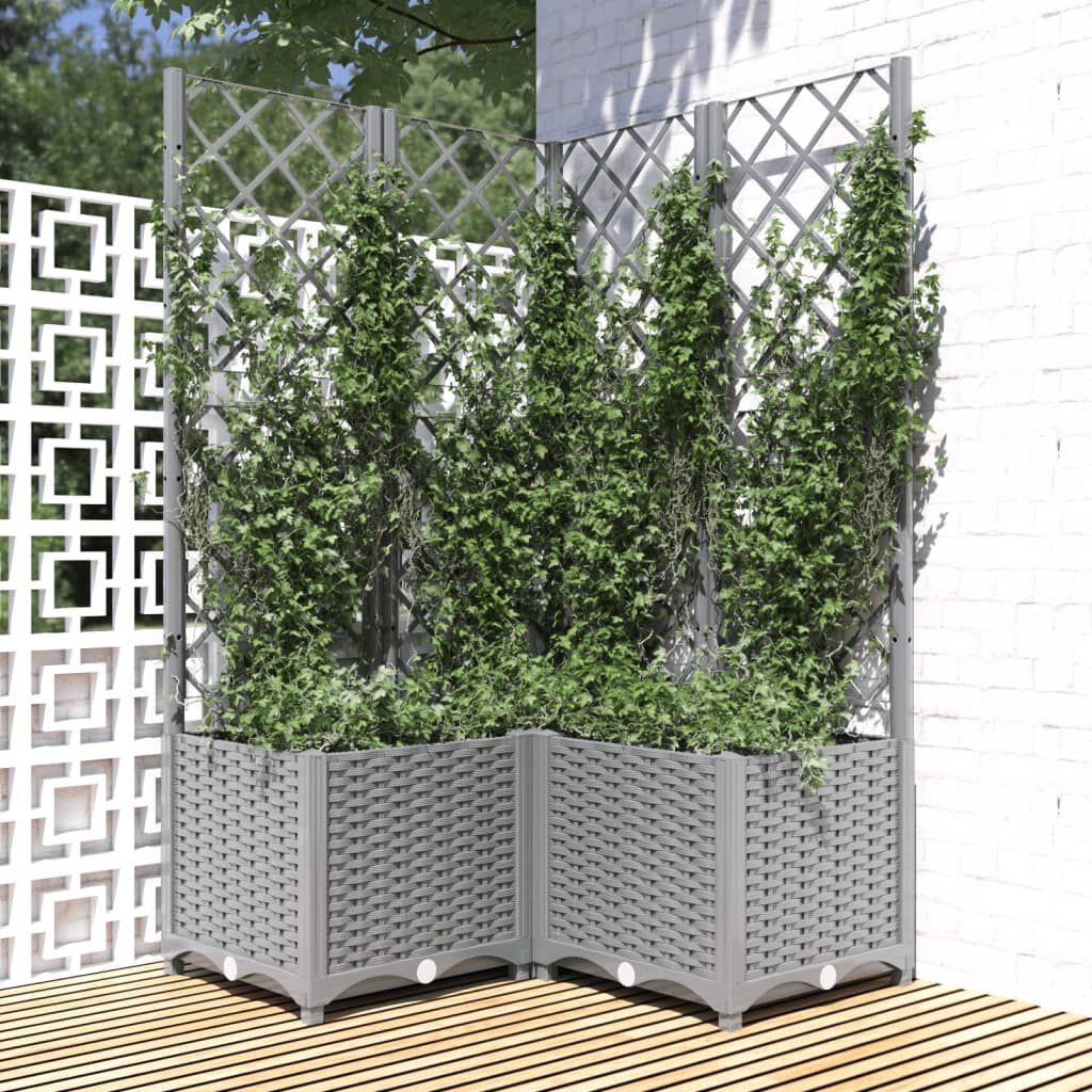 vidaXL Plantenbak Lichtgrijs 80 x 80 x 136 cm