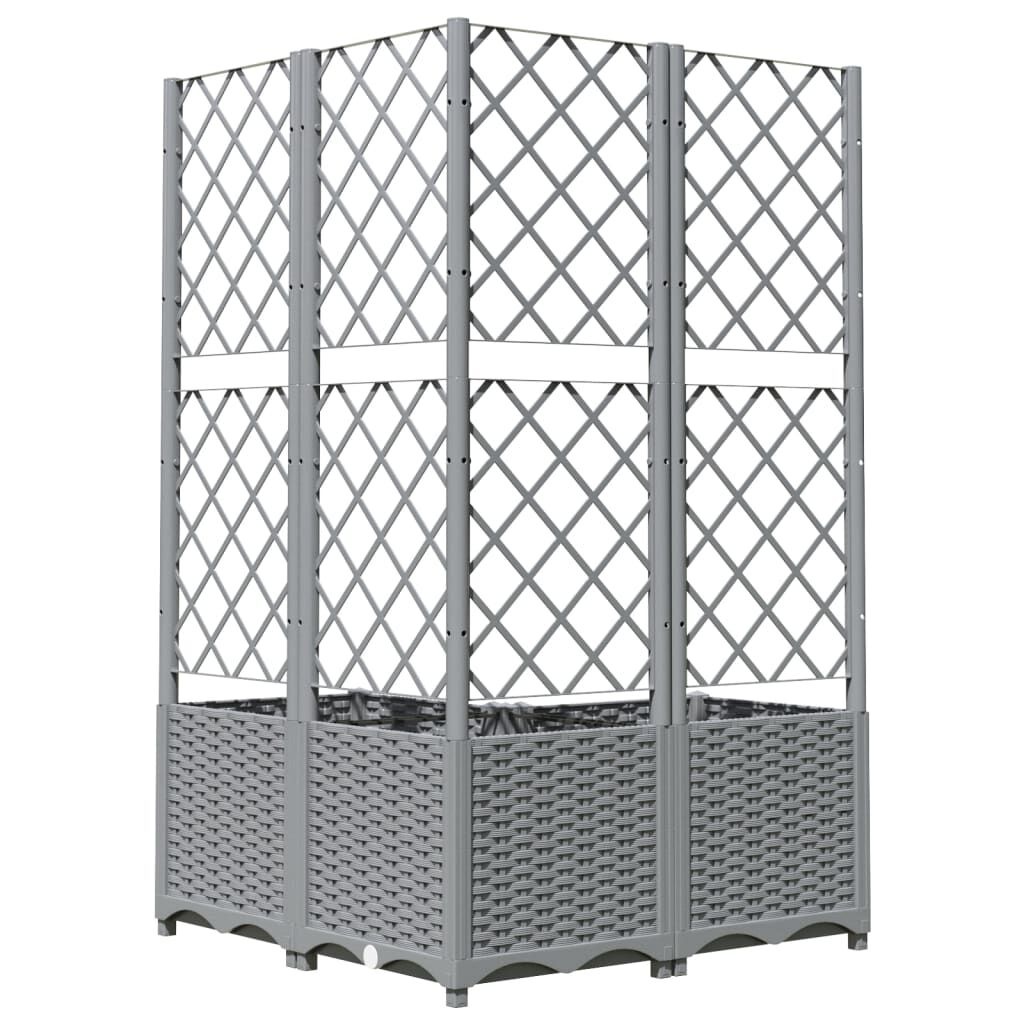vidaXL Plantenbak Lichtgrijs 80 x 80 x 136 cm