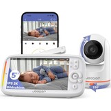 2K/3MP wifi babyfoon met camera-app, 5-inch IPS babymonitor, 360°