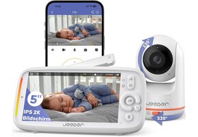 Babyfoon met Camera & App - 2K HD 5" Scherm - 34% Korting