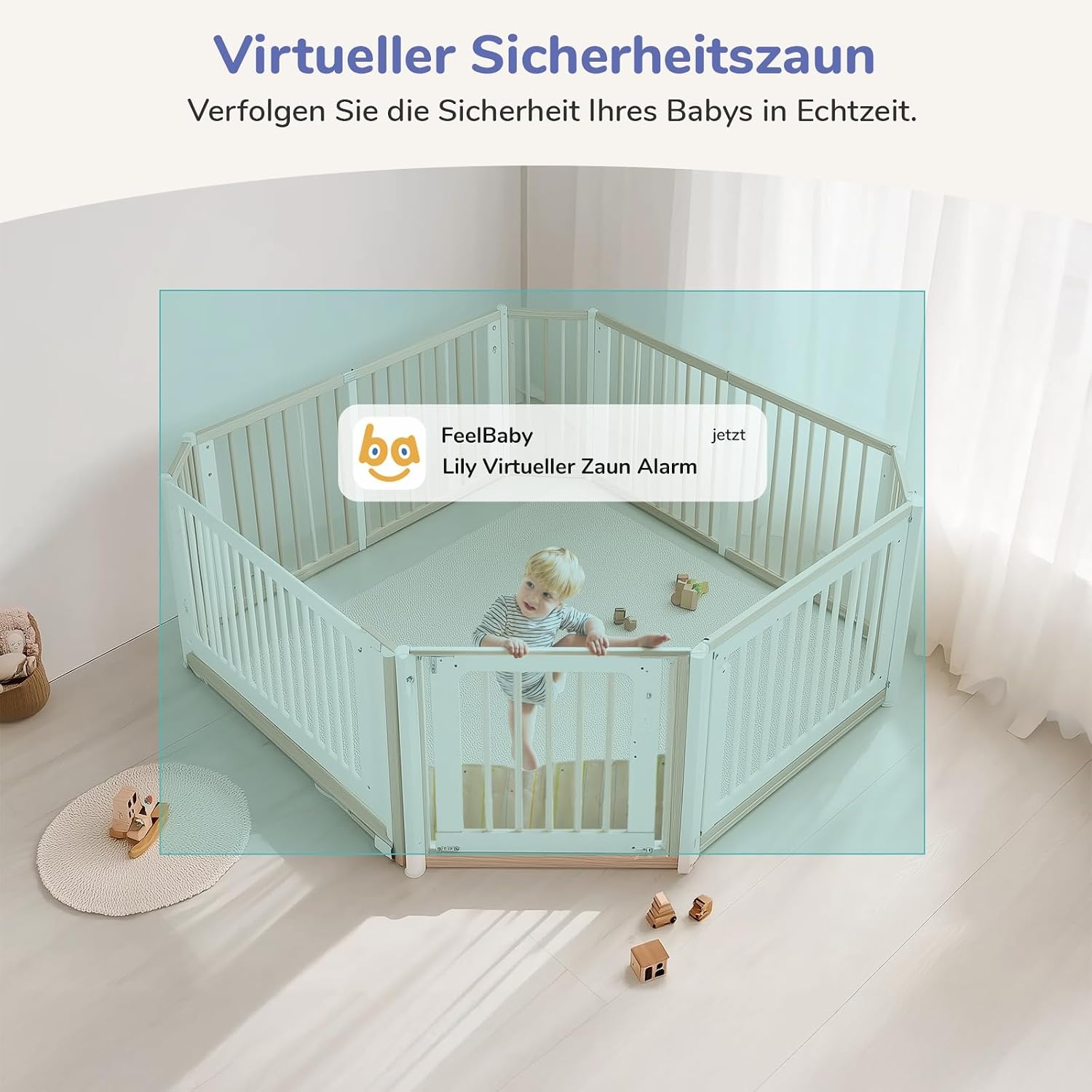 2K/3MP wifi babyfoon met camera-app, 5-inch IPS babymonitor, 360°