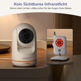2K/3MP wifi babyfoon met camera-app, 5-inch IPS babymonitor, 360°