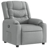 vidaXL Fauteuil verstelbaar stof lichtgrijs