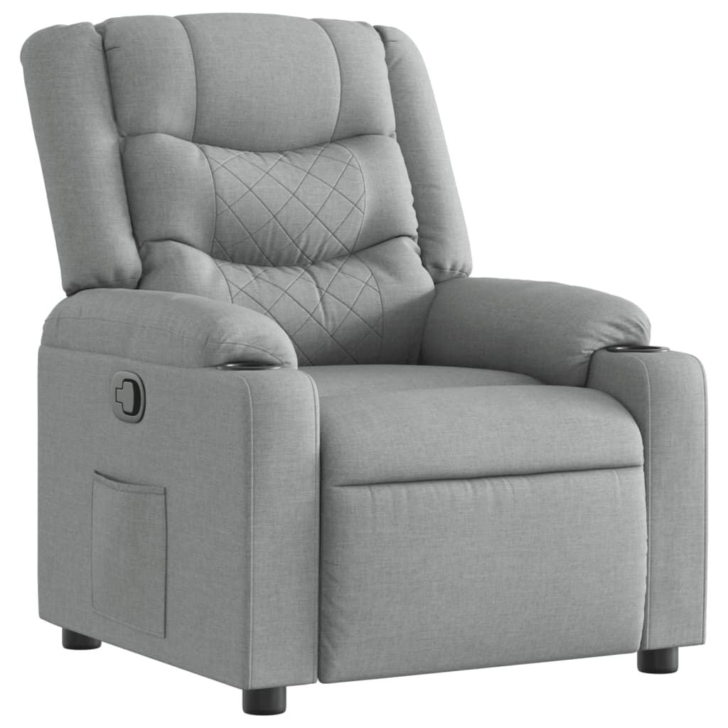 vidaXL Fauteuil verstelbaar stof lichtgrijs