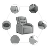 vidaXL Fauteuil verstelbaar stof lichtgrijs