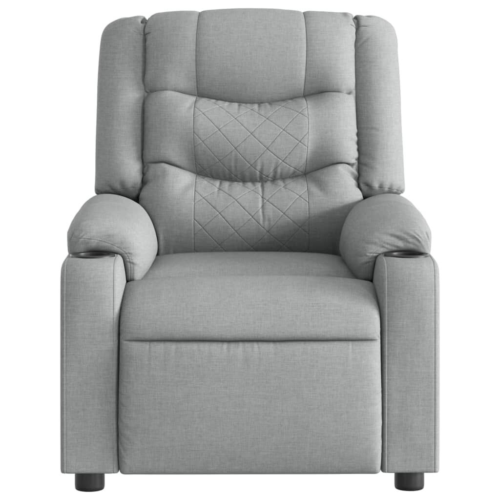 vidaXL Fauteuil verstelbaar stof lichtgrijs