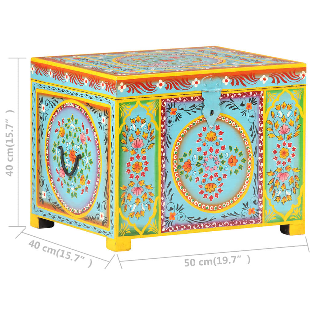 vidaXL Opbergbox handgeschilderd 50x40x40 cm massief mangohout