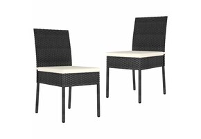 VidaXL Tuinstoelen Set 2x Poly Rattan Zwart 34% Korting