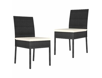 vidaXL Tuinstoelen 2 st poly rattan zwart